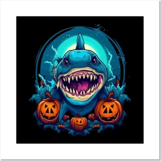 Shark Halloween Posters and Art